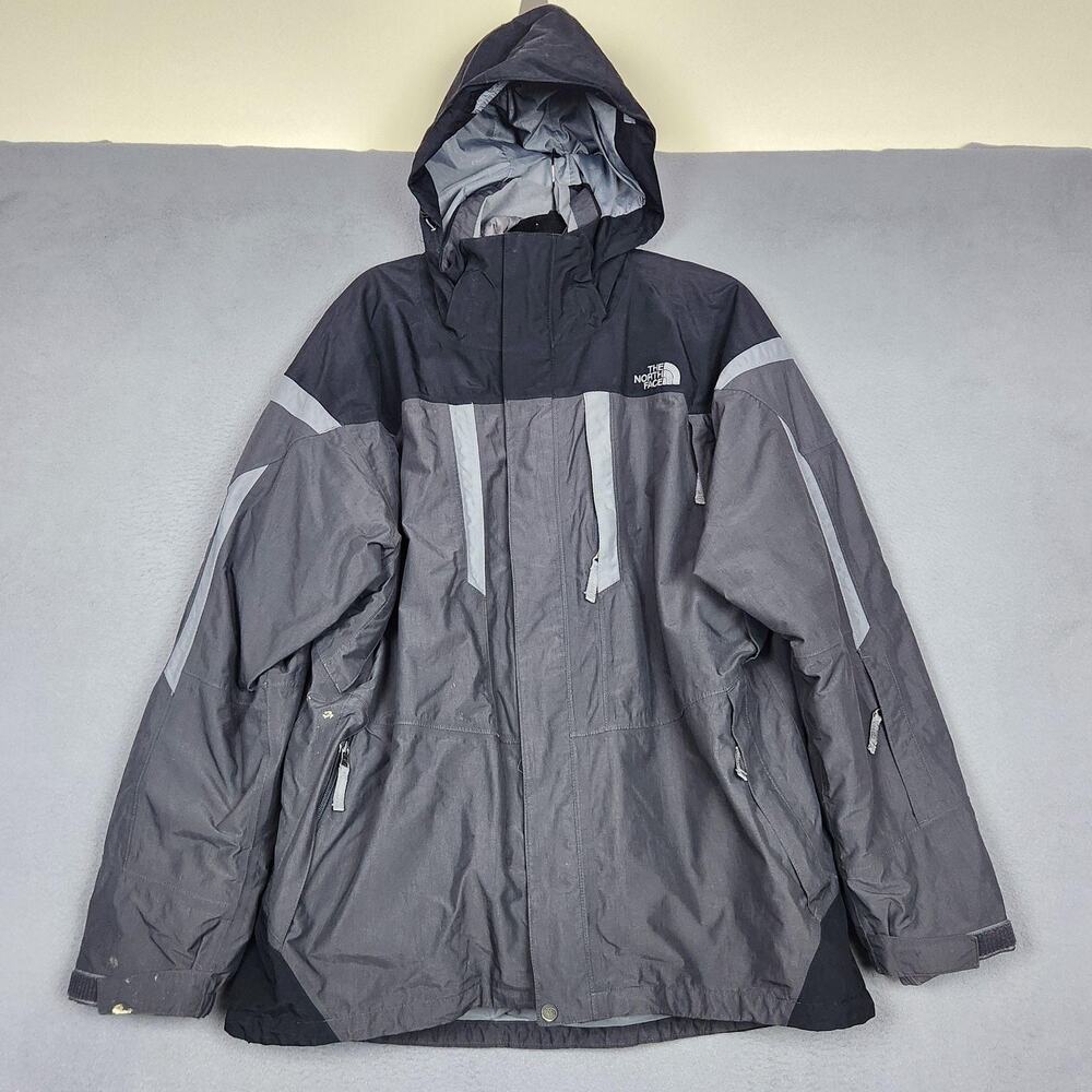 The North Face Jacket Mens XL Gray HyVent Hooded Insulated Ski Parka Winter
